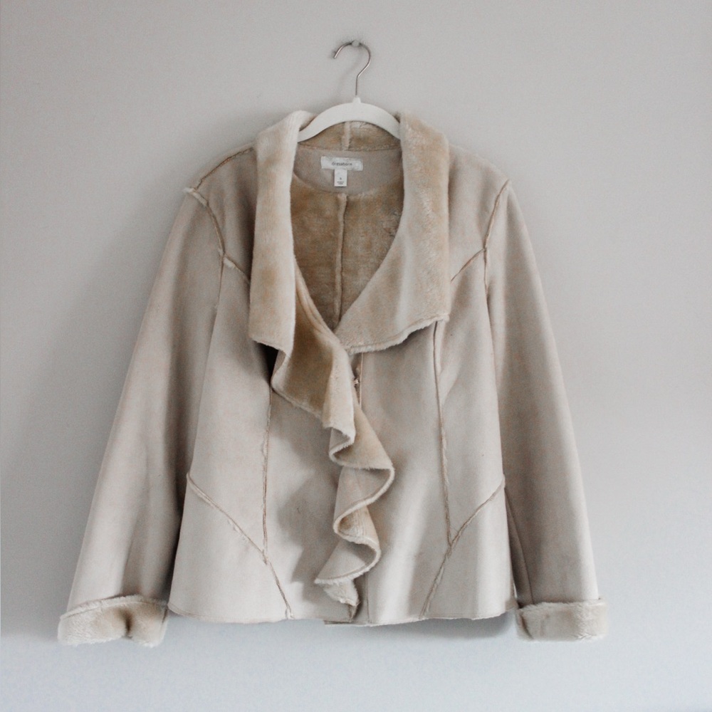 Dress Barn Cream Ruffle Jacket